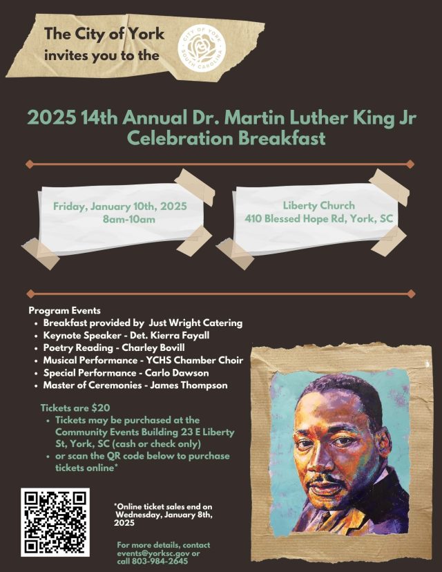 York, SC to Host 14th Annual Dr. Martin Luther King Jr. Celebration Breakfast