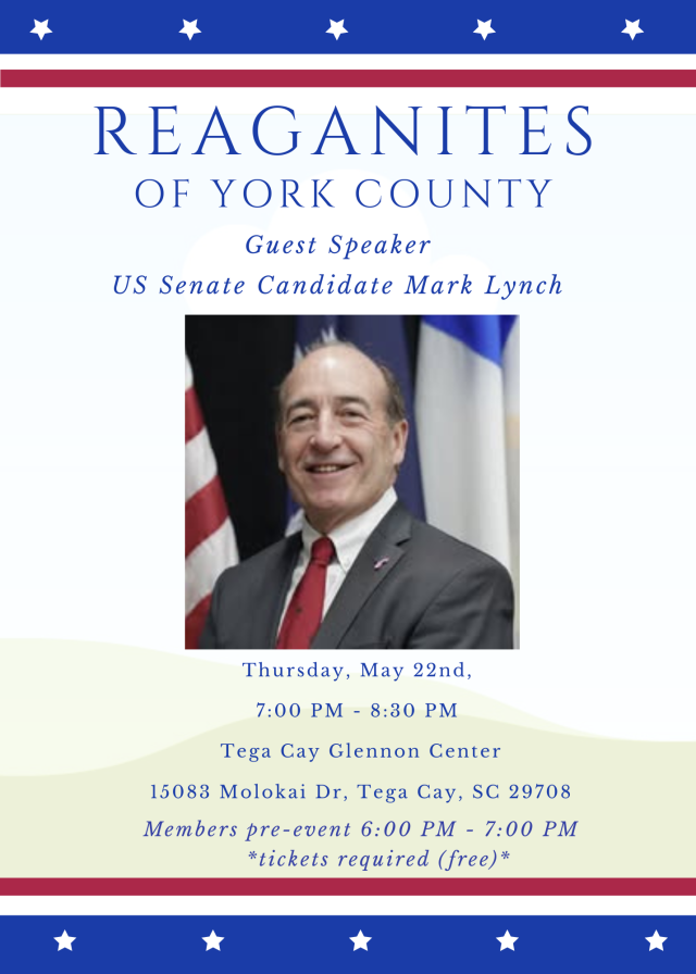 U.S. Senate Candidate Mark Lynch to Speak at “Stand for Liberty” Event in Tega Cay