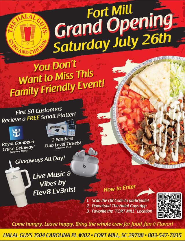 The Halal Guys Grand Opening Saturday, July 26th: Iconic Flavors Arrive in Fort Mill