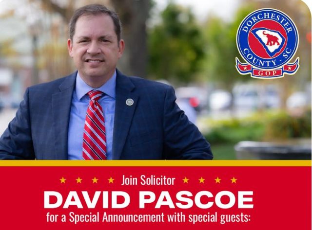 First Circuit Solicitor David Pascoe to Seek South Carolina Attorney General Seat