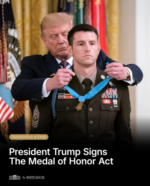President Trump Signs “Medal of Honor Act,” Quadrupling Pensions for Heroes