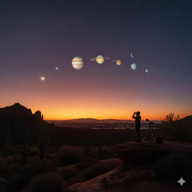 A Cosmic Concourse: The Six-Planet Parade of February 2026