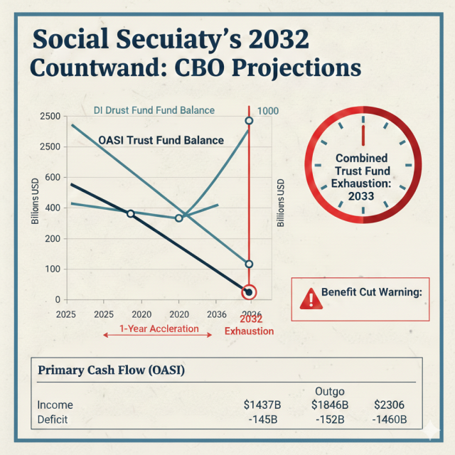 Social Security Faces Accelerated Exhaustion Dates According to Congressional Budget Office
