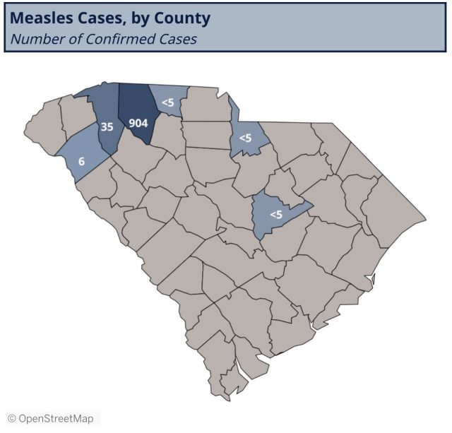 South Carolina Measles Outbreak Nears 1,000 Cases; New Exposures Identified