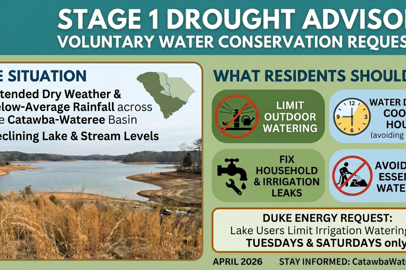 Catawba-Wateree Drought Group Issues Stage 1 Advisory for Region