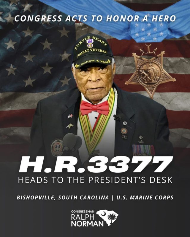 President Trump Signs Legislation Paving Way for SC Marine Hero to Receive Medal of Honor