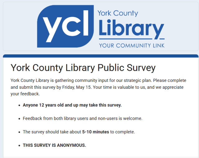 York County Library Seeks Community Input For Strategic Plan