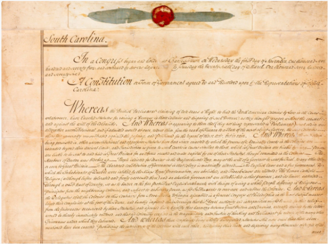 Rare South Carolina Founding Documents Coming To Winthrop University Tuesday